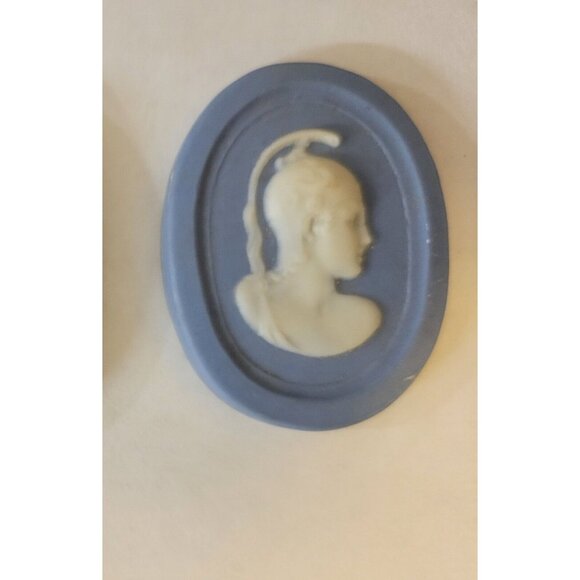 Wedgwood Blue Jasperware Vintage Cabochon Portrait Medallion Jewelry Making - Picture 1 of 7